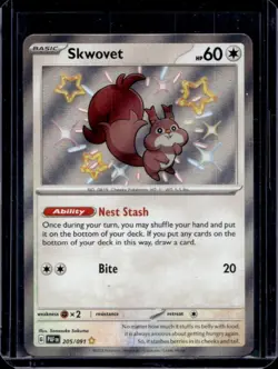 2024 Pokemon Paldean Fates Skwovet #205/091 - Image 1