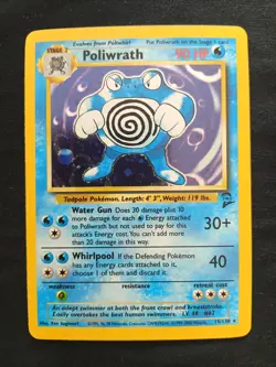 Pokemon Card Poliwrath [1] 15/130 Base Set 2 Holo Foil - NM - Image 1