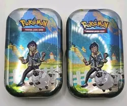 Pokemon TCG: Crown Zenith Mini Tin X2 Feat. Hop & Wooloo *Opened, No Card Packs* - Image 1