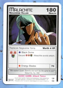 Sailor Moon CCG Single Card #138 Malachite Rare Premiere Edition 2000 Dart - Image 1