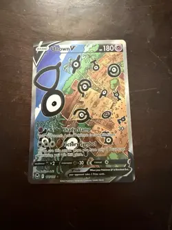 Pokemon Unown v TCG Silver Tempest Holo Ultra Rare Card 177/195 - Image 1