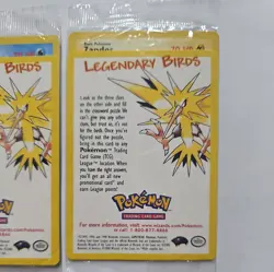 Legendary Birds Black Star Promo Pokemon Cards X3 Sealed Packs - Image 2