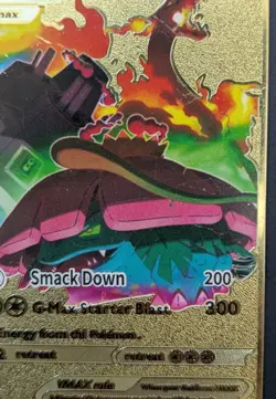 Charizard and Blastoise VMax Pokemon Gold Metal Card-Tag Team-Custom Card-400 HP - Image 2