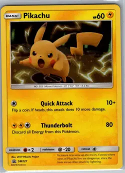 Pikachu SM227 Holo SM Promos - Pokemon Card - NM - Image 1