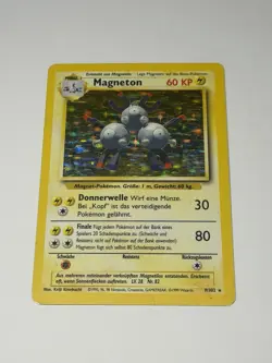 Pokemon Card TCG Magneton Base Set 9/102 Holo Rare German Vintage MP - Image 1