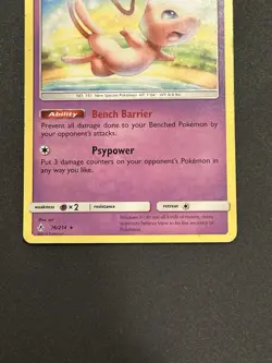 Pokemon TCG Mew 76/214 Sun & Moon Unbroken Bonds Non-Holo Rare Card - Image 3
