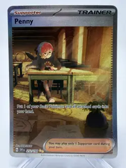 Pokemon TCG Scarlet & Violet Special Illustration Penny 252/198 Rare Card - Image 1