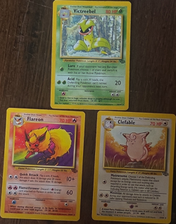 Wizards of the Coast Jungle Pokemon TCG 3-Card Lot Flareon 3/64 + More - Image 1