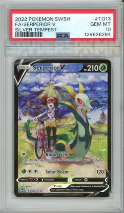2022 POKEMON SWORD & SHIELD SILVER TEMPEST #TG13 FULL ART/SERPERIOR V PSA 10 - Image 1