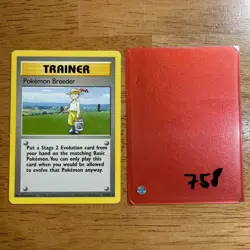 🐕 Pokemon Breeder 76/102 - Unlimited Base Set - TCG Regular Rare - English 758 - Image 1