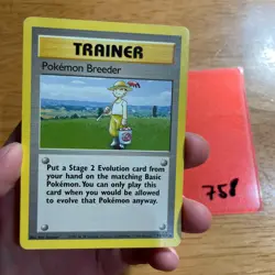 🐕 Pokemon Breeder 76/102 - Unlimited Base Set - TCG Regular Rare - English 758 - Image 3