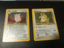 LP Pokemon TCG Clefable & Kangaskhan 2 Card Holo Lot Jungle /base set 2 WOTC - Image 1