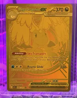 Mega Dragonite EX 295/217 GOLD MEGA HYPER RARE POKEMON ASCENDED HEROES - Image 1