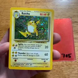 ⚡ Raichu 14/102 Base Set Pokemon TCG Vintage HOLO Foil Unlimited - English 705 - Image 3