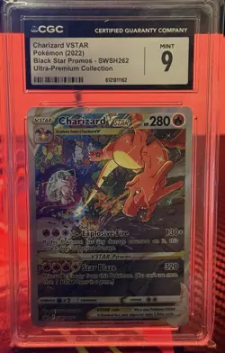 CGC 9 MINT Charizard VSTAR SWSH262 Premium Collection Black Star Promo Pokemon - Image 1