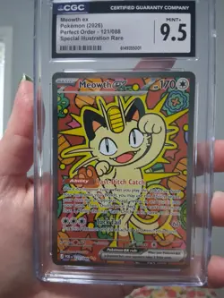 CGC 9.5 Meowth ex Special Illustration Rare Holo 121/088 Perfect Order 2026 EN - Image 1