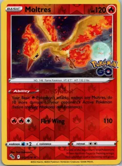 Moltres 012/078 Holo Rare Pokemon GO Pokemon Reverse Holo Near Mint - Image 1