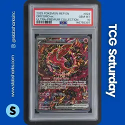 2025 POKEMON MEP BLACK STAR PROMO MEGA CHARIZARD EX UPC #024 ORICORIO EX PSA 10 - Image 1