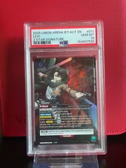 Union Arena TCG Levi 2 Star Signature Alt Art Holo PSA 10 Gem Mint AOT - Image 1