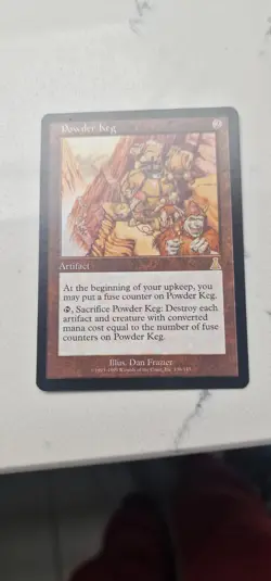Powder Keg, Magic the Gathering Artifact Card, Urza's Destiny 1999, MTG Rare - Image 1