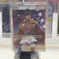 Pokemon TCG Leon Full Art Trainer Holo Ultra Rare Card 182/185 Vivid Voltage NM - Image 1