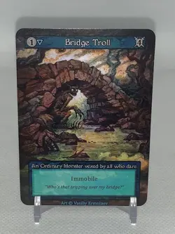 Sorcery Contested Realm: Alpha Bridge Troll Sample Card - Image 1