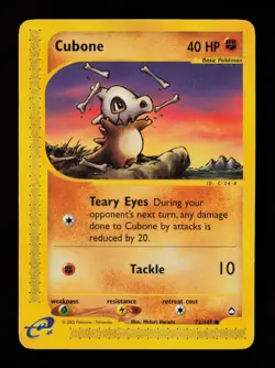 Cubone 72/147 Common Aquapolis Pokemon Card - Image 1
