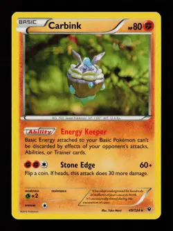 Carbink 49/124 Rare Yuka Morii XY - Fates Collide Pokemon Card - Image 1