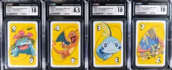 Lot of (13) 2021 Pokemon JPN Pocket Uno Playing Cards Yellow/Green CGC-Graded - Image 4