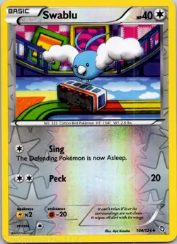 Swablu 104/124 Uncommon Dragons Exalted Pokemon Reverse Holo NM - Image 1