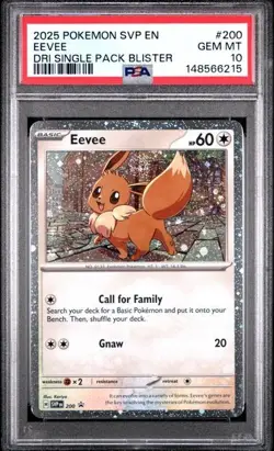 Eevee #200 Blister Promo (Cosmo Holo) Pokemon TCG Destined Rivals - SVP PSA 10 - Image 1