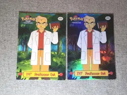 Professor Oak TV7 x2 Topps TV Animation Embossed Foil & Regular MP Pokemon Cards - Image 1