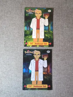 Professor Oak TV7 x2 Topps TV Animation Embossed Foil & Regular MP Pokemon Cards - Image 2