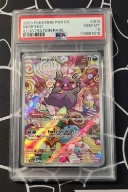 Morpeko 206/182 Illustration Rare Pokemon Sv: Paradox Rift Gem Mint PSA 10 - Image 1