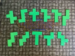 Yugioh! Dungeon Dice Monsters Tiles (2 Sets Of 11) Double Sided W/ Star (G/Y) - Image 2