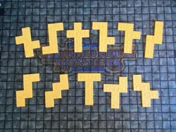Yugioh! Dungeon Dice Monsters Tiles (2 Sets Of 11) Double Sided W/ Star (G/Y) - Image 3