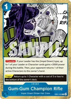 Gum-Gum Champion Rifle EB01-028 Rare One Piece Card - Image 1