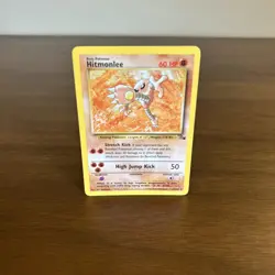 Hitmonlee 22/62 LP Non-Holo Rare Fossil WOTC Vintage Pokemon TCG Card - Image 1