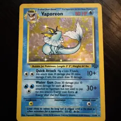 Pokemon TCG Vaporeon Holo Rare Card 12/64 Jungle Set, Vintage 1999 LP - Image 1