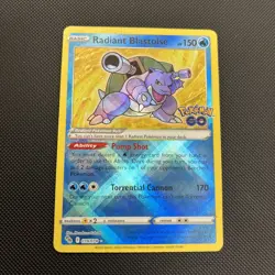 Pokemon Card Radiant Blastoise 018/078 Pokemon Go Rare Near Mint - Image 1