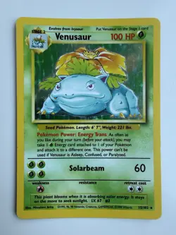 Venusaur Base Set Unlimited Holo Rare Card 15/102 - Image 1