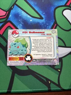 NM Bulbasaur #01 Topps Black Label Foil Pokemon Card RAINBOW holo Vintage NM - Image 2