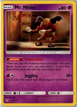 Pokemon Card - Mr. Mime 11/18 Detective Pikachu Rare Holo Lightly Played - Image 1