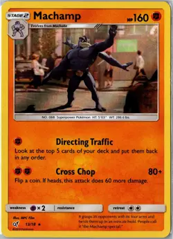 Pokemon Card - Machamp 13/18 Detective Pikachu Rare Holo Lightly Played - Image 1