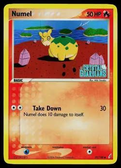 Pokemon Card - Numel Crystal Guardians 59/100 Common Reverse Holo Stamped - Image 1