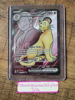 Team Rockets Persian EX 219/182 Destined Rivals Full Art Card - Image 1