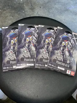 Bandai Gundam GD04 Phantom Aria Sleeved Booster Packs Cards *Lot Of 4* Sealed - Image 2