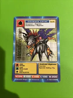Metalgreymon BO-80 Digimon Card Digi Battle Gold Text - Image 1