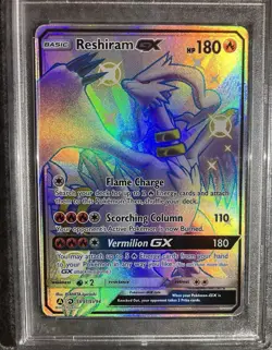 Pokemon TCG PSA 10. Reshiram GX Hidden Fates Shiny Vault Holo Rare Card SV51 - Image 3