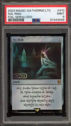 Magic MTG Sol Ring Serialized 395/900 Lord of the Rings Foil #0410 PSA 9 Mint - Image 1